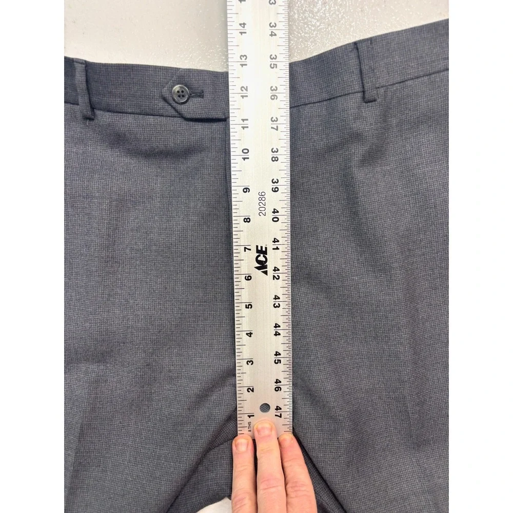 Jos A Bank 52L 42x32 Gray Micro Check Pant Suit Lightweight Flannel Signature